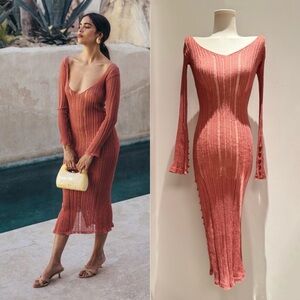 Cult Gaia Antonella Knit Dress Wild Rose